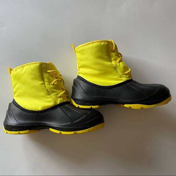 Kids Rain Lace-up Boots Yellow Size 3/6 - Picture 3 of 8